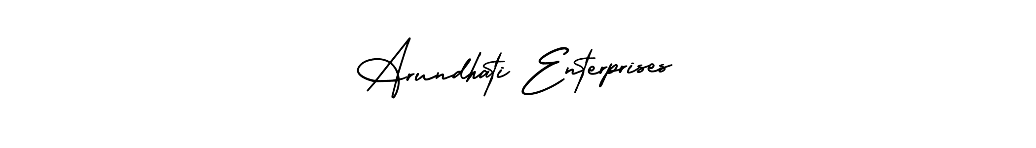 You should practise on your own different ways (AmerikaSignatureDemo-Regular) to write your name (Arundhati Enterprises) in signature. don't let someone else do it for you. Arundhati Enterprises signature style 3 images and pictures png