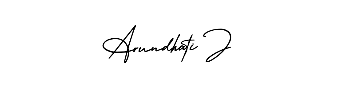 Arundhati J stylish signature style. Best Handwritten Sign (AmerikaSignatureDemo-Regular) for my name. Handwritten Signature Collection Ideas for my name Arundhati J. Arundhati J signature style 3 images and pictures png