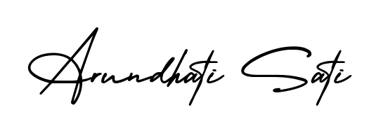 Get an exclusive digital autograph for Arundhati Sati. The AmerikaSignatureDemo-Regular typeface captures the charm of real penmanship on paper. Arundhati Sati signature style 3 images and pictures png