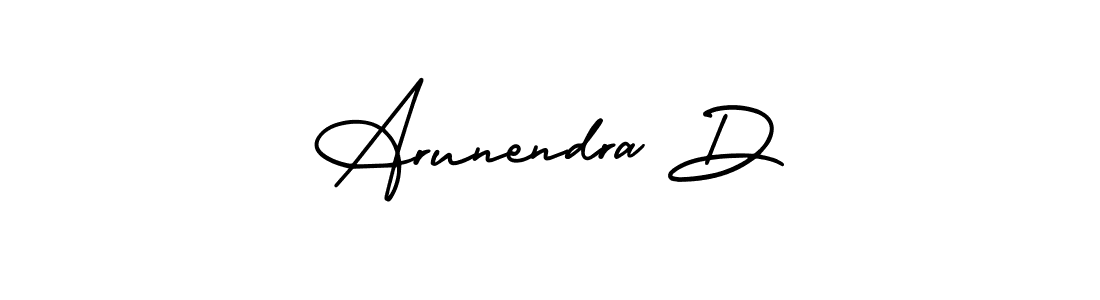 It looks lik you need a new signature style for name Arunendra D. Design unique handwritten (AmerikaSignatureDemo-Regular) signature with our free signature maker in just a few clicks. Arunendra D signature style 3 images and pictures png
