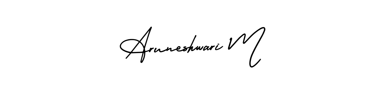 Similarly AmerikaSignatureDemo-Regular is the best handwritten signature design. Signature creator online .You can use it as an online autograph creator for name Aruneshwari M. Aruneshwari M signature style 3 images and pictures png