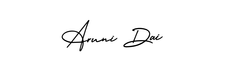 How to Draw Aruni Dai signature style? AmerikaSignatureDemo-Regular is a latest design signature styles for name Aruni Dai. Aruni Dai signature style 3 images and pictures png