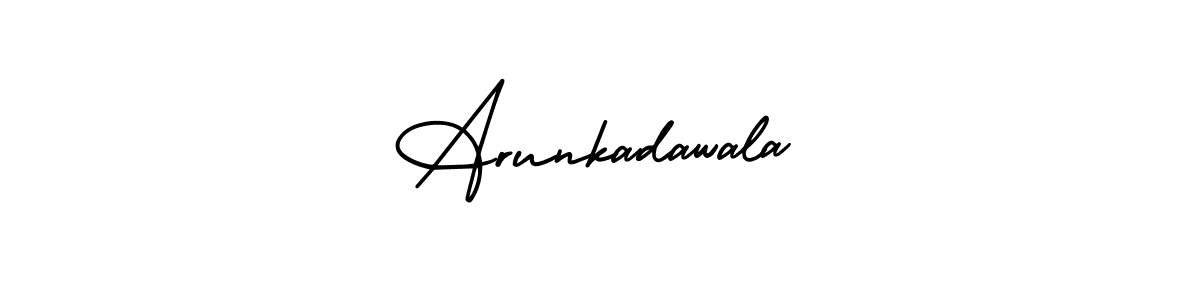 Similarly AmerikaSignatureDemo-Regular is the best handwritten signature design. Signature creator online .You can use it as an online autograph creator for name Arunkadawala. Arunkadawala signature style 3 images and pictures png