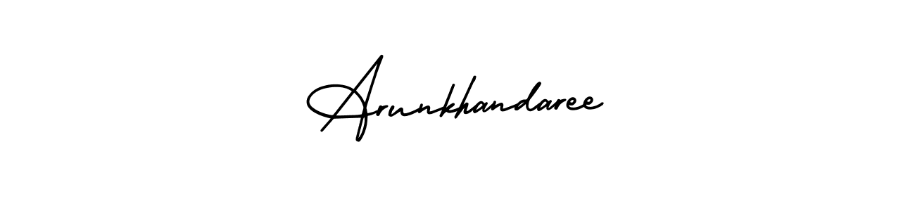 Arunkhandaree stylish signature style. Best Handwritten Sign (AmerikaSignatureDemo-Regular) for my name. Handwritten Signature Collection Ideas for my name Arunkhandaree. Arunkhandaree signature style 3 images and pictures png