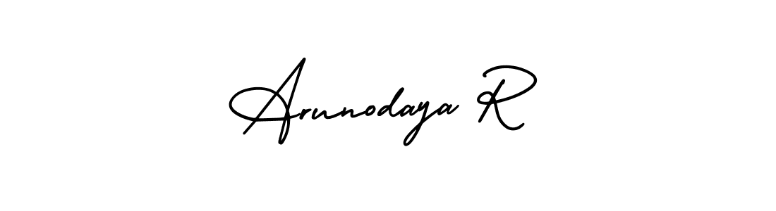 Design your own signature with our free online signature maker. With this signature software, you can create a handwritten (AmerikaSignatureDemo-Regular) signature for name Arunodaya R. Arunodaya R signature style 3 images and pictures png