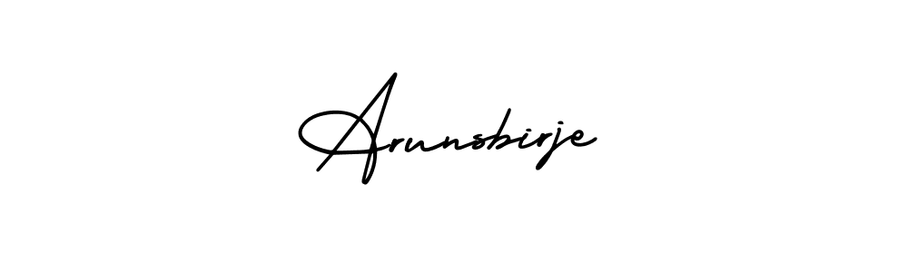 AmerikaSignatureDemo-Regular is a professional signature style that is perfect for those who want to add a touch of class to their signature. It is also a great choice for those who want to make their signature more unique. Get Arunsbirje name to fancy signature for free. Arunsbirje signature style 3 images and pictures png