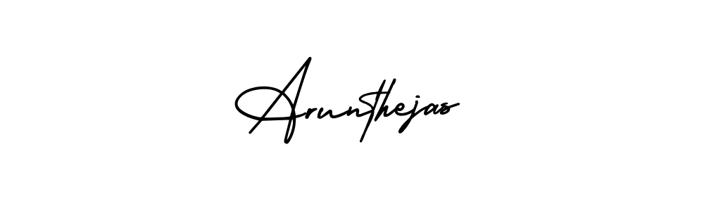 It looks lik you need a new signature style for name Arunthejas. Design unique handwritten (AmerikaSignatureDemo-Regular) signature with our free signature maker in just a few clicks. Arunthejas signature style 3 images and pictures png