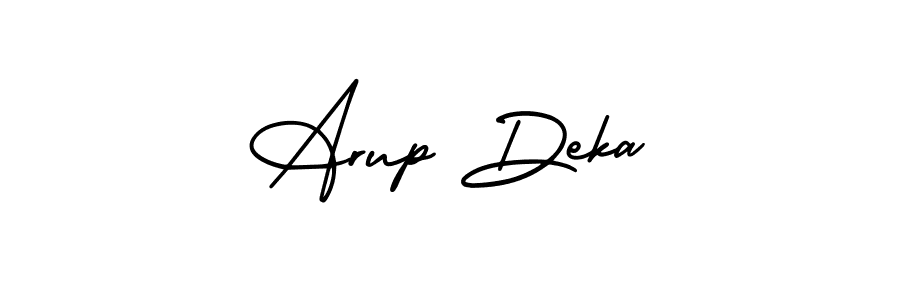 The best way (AmerikaSignatureDemo-Regular) to make a short signature is to pick only two or three words in your name. The name Arup Deka include a total of six letters. For converting this name. Arup Deka signature style 3 images and pictures png