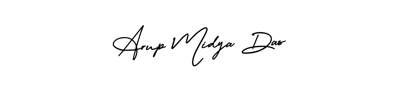 This is the best signature style for the Arup Midya Das name. Also you like these signature font (AmerikaSignatureDemo-Regular). Mix name signature. Arup Midya Das signature style 3 images and pictures png