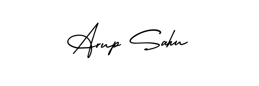 This is the best signature style for the Arup Sahu name. Also you like these signature font (AmerikaSignatureDemo-Regular). Mix name signature. Arup Sahu signature style 3 images and pictures png