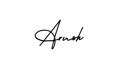 The best way (AmerikaSignatureDemo-Regular) to make a short signature is to pick only two or three words in your name. The name Arush include a total of six letters. For converting this name. Arush signature style 3 images and pictures png