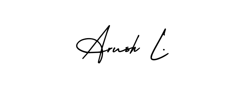 This is the best signature style for the Arush L. name. Also you like these signature font (AmerikaSignatureDemo-Regular). Mix name signature. Arush L. signature style 3 images and pictures png