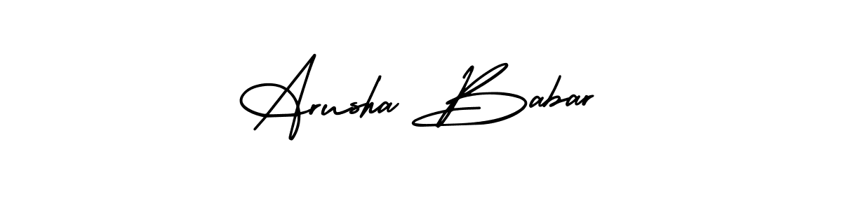 Use a signature maker to create a handwritten signature online. With this signature software, you can design (AmerikaSignatureDemo-Regular) your own signature for name Arusha Babar. Arusha Babar signature style 3 images and pictures png