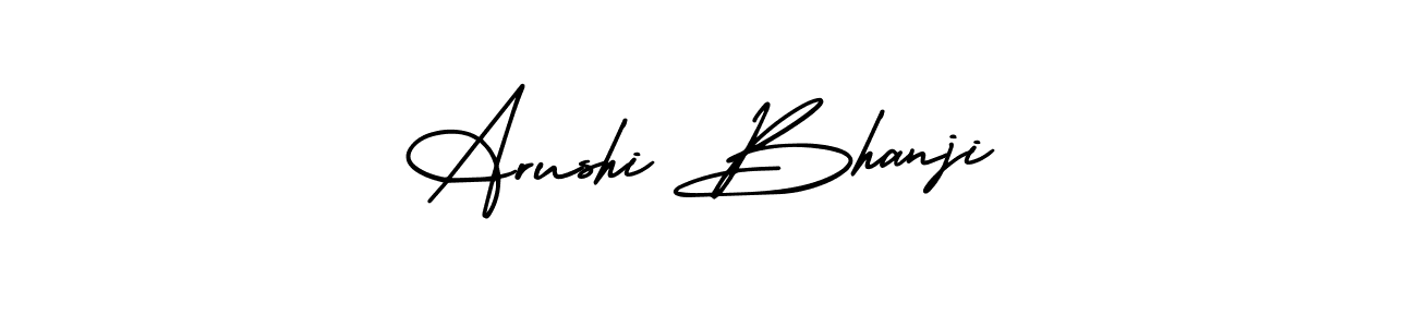 if you are searching for the best signature style for your name Arushi Bhanji. so please give up your signature search. here we have designed multiple signature styles  using AmerikaSignatureDemo-Regular. Arushi Bhanji signature style 3 images and pictures png