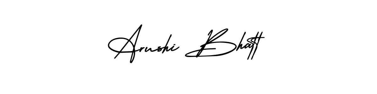 How to make Arushi Bhatt name signature. Use AmerikaSignatureDemo-Regular style for creating short signs online. This is the latest handwritten sign. Arushi Bhatt signature style 3 images and pictures png