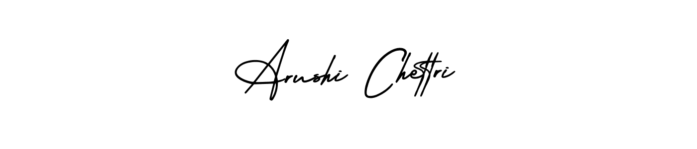 How to make Arushi Chettri name signature. Use AmerikaSignatureDemo-Regular style for creating short signs online. This is the latest handwritten sign. Arushi Chettri signature style 3 images and pictures png