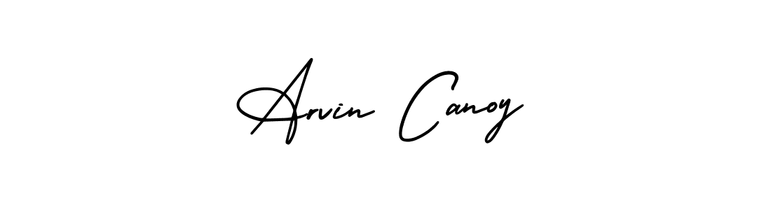 How to make Arvin Canoy name signature. Use AmerikaSignatureDemo-Regular style for creating short signs online. This is the latest handwritten sign. Arvin Canoy signature style 3 images and pictures png