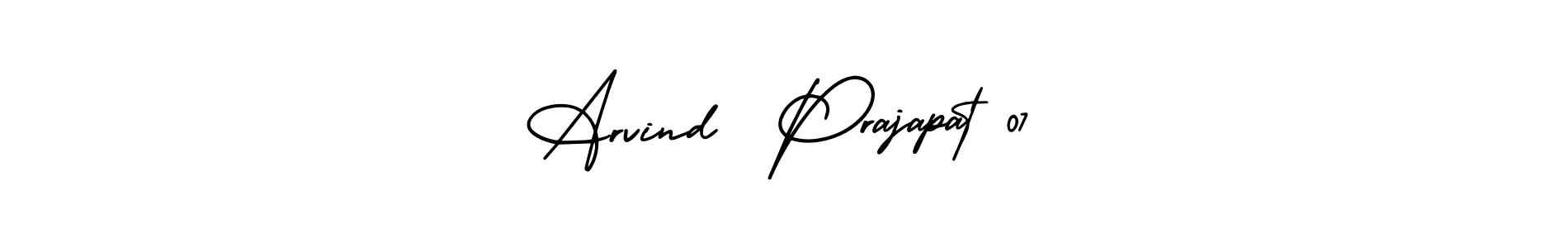 You can use this online signature creator to create a handwritten signature for the name Arvind  Prajapat 07. This is the best online autograph maker. Arvind  Prajapat 07 signature style 3 images and pictures png