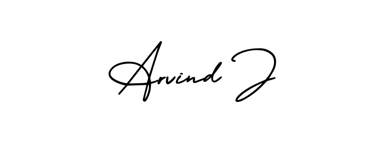 Design your own signature with our free online signature maker. With this signature software, you can create a handwritten (AmerikaSignatureDemo-Regular) signature for name Arvind J. Arvind J signature style 3 images and pictures png