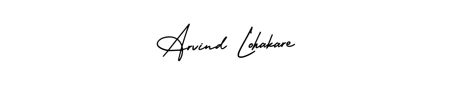 You should practise on your own different ways (AmerikaSignatureDemo-Regular) to write your name (Arvind Lohakare) in signature. don't let someone else do it for you. Arvind Lohakare signature style 3 images and pictures png