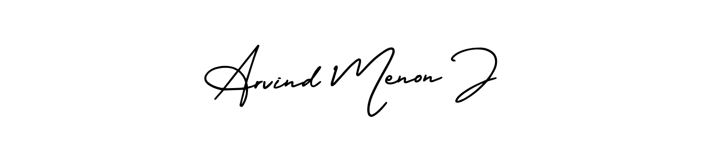 How to make Arvind Menon J signature? AmerikaSignatureDemo-Regular is a professional autograph style. Create handwritten signature for Arvind Menon J name. Arvind Menon J signature style 3 images and pictures png