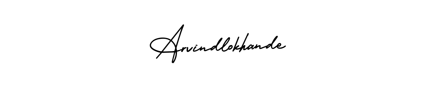 How to make Arvindlokhande name signature. Use AmerikaSignatureDemo-Regular style for creating short signs online. This is the latest handwritten sign. Arvindlokhande signature style 3 images and pictures png