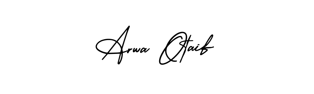 How to make Arwa Otaif name signature. Use AmerikaSignatureDemo-Regular style for creating short signs online. This is the latest handwritten sign. Arwa Otaif signature style 3 images and pictures png