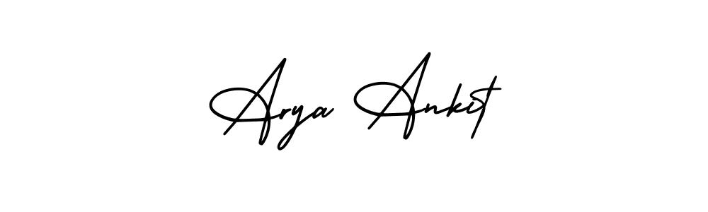 Similarly AmerikaSignatureDemo-Regular is the best handwritten signature design. Signature creator online .You can use it as an online autograph creator for name Arya Ankit. Arya Ankit signature style 3 images and pictures png
