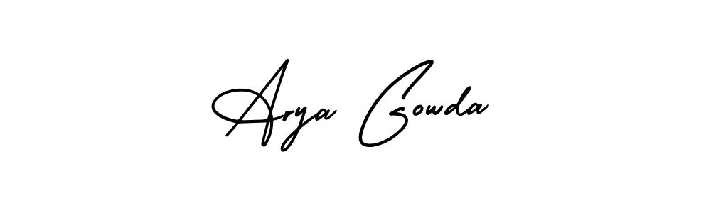 Arya Gowda stylish signature style. Best Handwritten Sign (AmerikaSignatureDemo-Regular) for my name. Handwritten Signature Collection Ideas for my name Arya Gowda. Arya Gowda signature style 3 images and pictures png