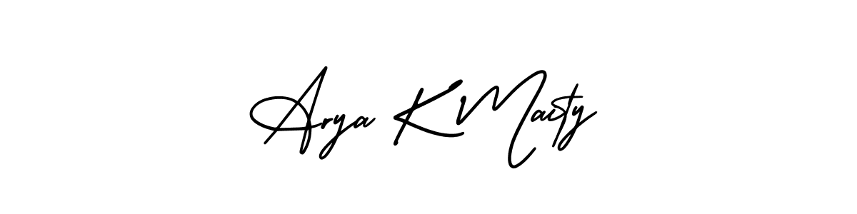 Use a signature maker to create a handwritten signature online. With this signature software, you can design (AmerikaSignatureDemo-Regular) your own signature for name Arya K Maity. Arya K Maity signature style 3 images and pictures png