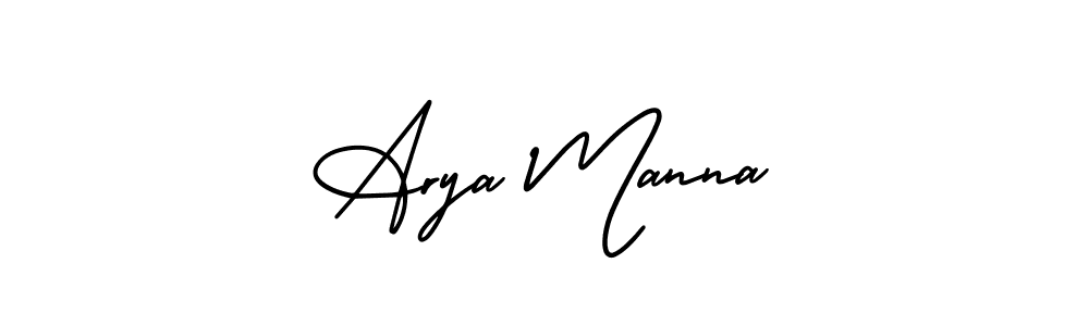 How to make Arya Manna name signature. Use AmerikaSignatureDemo-Regular style for creating short signs online. This is the latest handwritten sign. Arya Manna signature style 3 images and pictures png