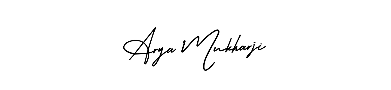 How to make Arya Mukharji name signature. Use AmerikaSignatureDemo-Regular style for creating short signs online. This is the latest handwritten sign. Arya Mukharji signature style 3 images and pictures png