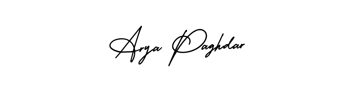 AmerikaSignatureDemo-Regular is a professional signature style that is perfect for those who want to add a touch of class to their signature. It is also a great choice for those who want to make their signature more unique. Get Arya Paghdar name to fancy signature for free. Arya Paghdar signature style 3 images and pictures png