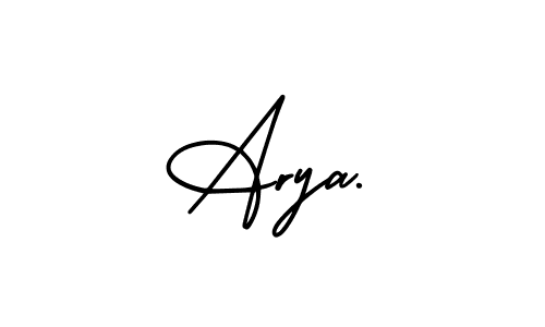 You should practise on your own different ways (AmerikaSignatureDemo-Regular) to write your name (Arya.) in signature. don't let someone else do it for you. Arya. signature style 3 images and pictures png