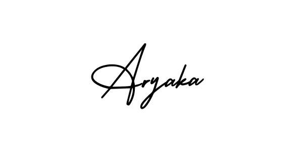 How to make Aryaka name signature. Use AmerikaSignatureDemo-Regular style for creating short signs online. This is the latest handwritten sign. Aryaka signature style 3 images and pictures png