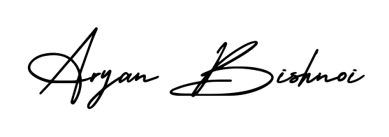 Create an unforgettable impression when signing with Aryan Bishnoi name styled in AmerikaSignatureDemo-Regular typography. 100% free online generator. Aryan Bishnoi signature style 3 images and pictures png