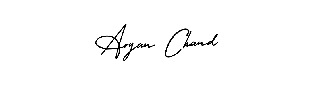 You should practise on your own different ways (AmerikaSignatureDemo-Regular) to write your name (Aryan Chand) in signature. don't let someone else do it for you. Aryan Chand signature style 3 images and pictures png