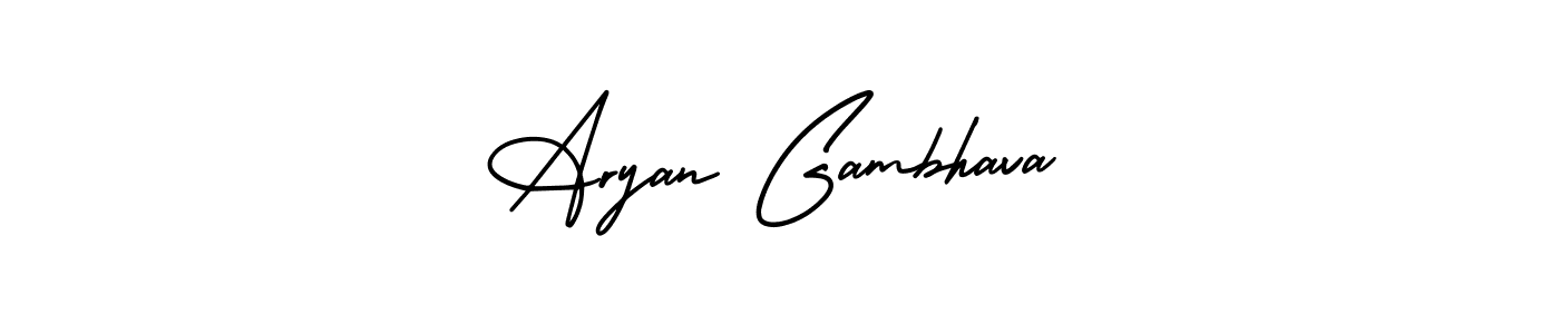 How to make Aryan Gambhava name signature. Use AmerikaSignatureDemo-Regular style for creating short signs online. This is the latest handwritten sign. Aryan Gambhava signature style 3 images and pictures png