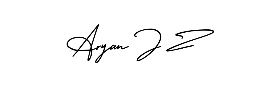 if you are searching for the best signature style for your name Aryan J Z. so please give up your signature search. here we have designed multiple signature styles  using AmerikaSignatureDemo-Regular. Aryan J Z signature style 3 images and pictures png