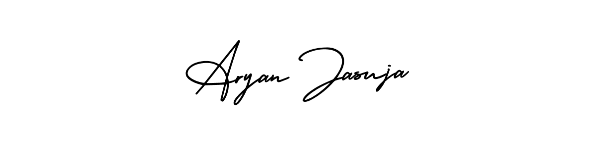 The best way (AmerikaSignatureDemo-Regular) to make a short signature is to pick only two or three words in your name. The name Aryan Jasuja include a total of six letters. For converting this name. Aryan Jasuja signature style 3 images and pictures png
