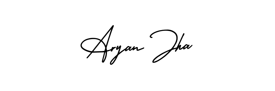 if you are searching for the best signature style for your name Aryan Jha. so please give up your signature search. here we have designed multiple signature styles  using AmerikaSignatureDemo-Regular. Aryan Jha signature style 3 images and pictures png