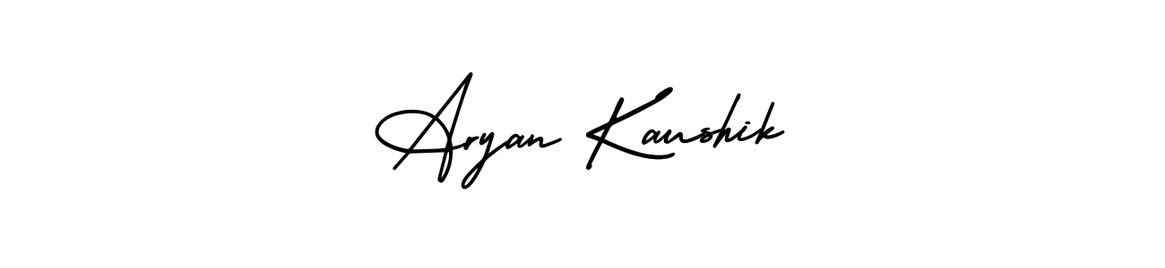 You should practise on your own different ways (AmerikaSignatureDemo-Regular) to write your name (Aryan Kaushik) in signature. don't let someone else do it for you. Aryan Kaushik signature style 3 images and pictures png