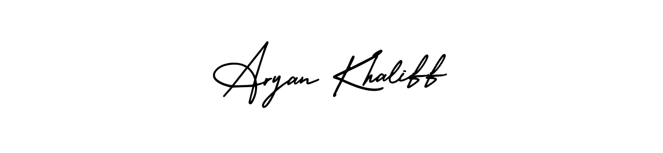 How to make Aryan Khaliff name signature. Use AmerikaSignatureDemo-Regular style for creating short signs online. This is the latest handwritten sign. Aryan Khaliff signature style 3 images and pictures png