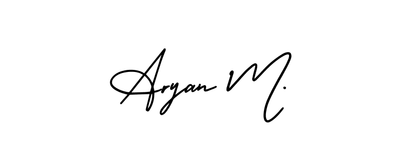 How to Draw Aryan M. signature style? AmerikaSignatureDemo-Regular is a latest design signature styles for name Aryan M.. Aryan M. signature style 3 images and pictures png