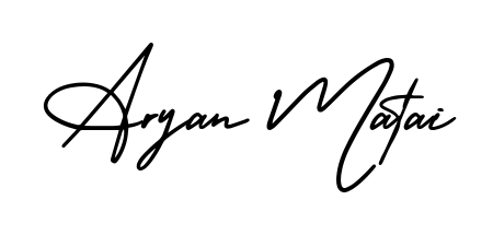 Enhance your business communications with Aryan Matai signature in AmerikaSignatureDemo-Regular lettering. Clean, modern, and universally compatible. Aryan Matai signature style 3 images and pictures png