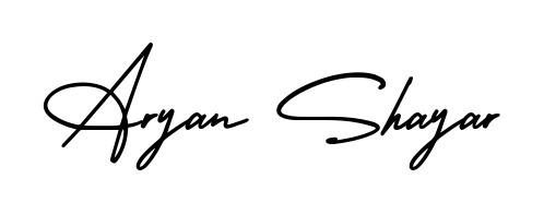 Practice writing Aryan Shayar with the flow of AmerikaSignatureDemo-Regular lettering. A fantastic source of inspiration for developing your personal signature style. Aryan Shayar signature style 3 images and pictures png