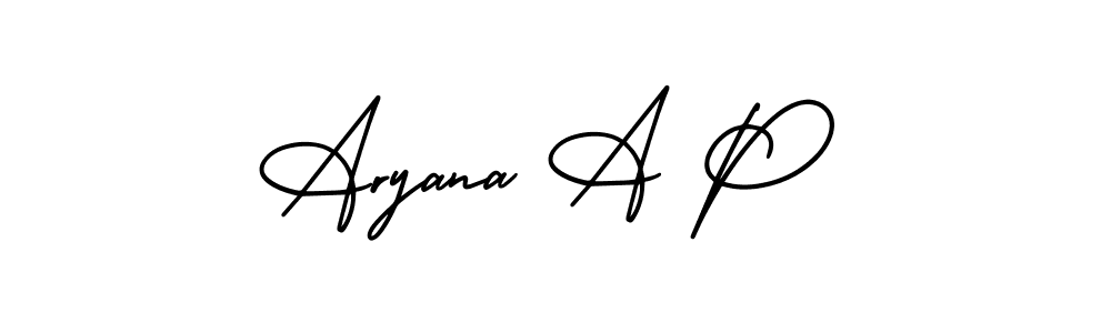 How to Draw Aryana A P signature style? AmerikaSignatureDemo-Regular is a latest design signature styles for name Aryana A P. Aryana A P signature style 3 images and pictures png