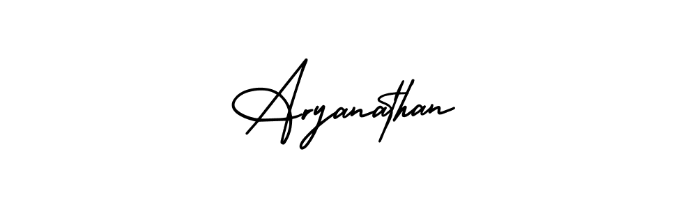 The best way (AmerikaSignatureDemo-Regular) to make a short signature is to pick only two or three words in your name. The name Aryanathan include a total of six letters. For converting this name. Aryanathan signature style 3 images and pictures png