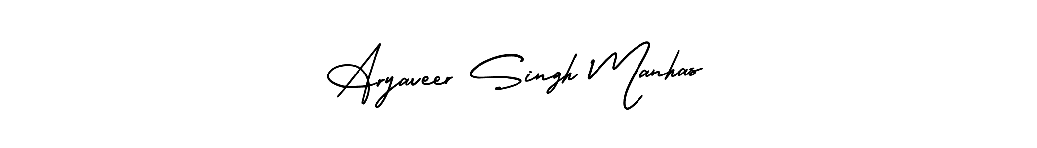 This is the best signature style for the Aryaveer Singh Manhas name. Also you like these signature font (AmerikaSignatureDemo-Regular). Mix name signature. Aryaveer Singh Manhas signature style 3 images and pictures png