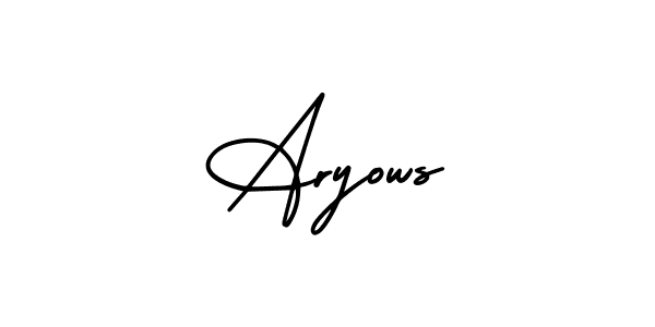 Design your own signature with our free online signature maker. With this signature software, you can create a handwritten (AmerikaSignatureDemo-Regular) signature for name Aryows. Aryows signature style 3 images and pictures png